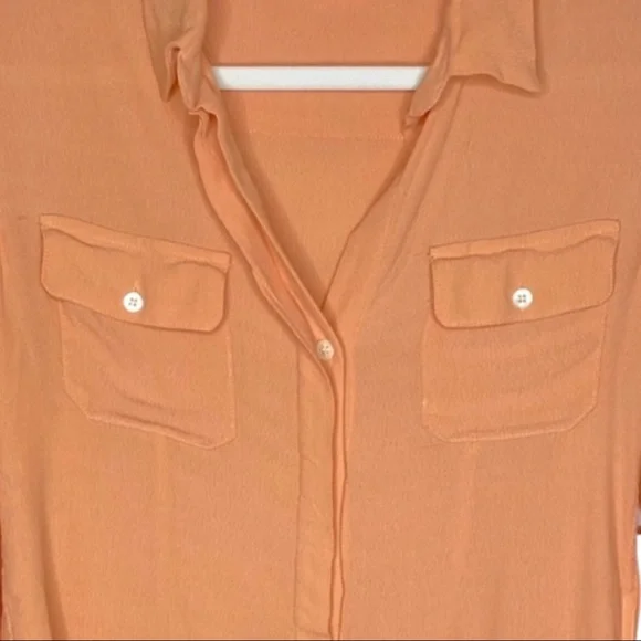 MM Contour Miss Me Peach Long Sleeve Shirt Medium - Picture 2 of 4
